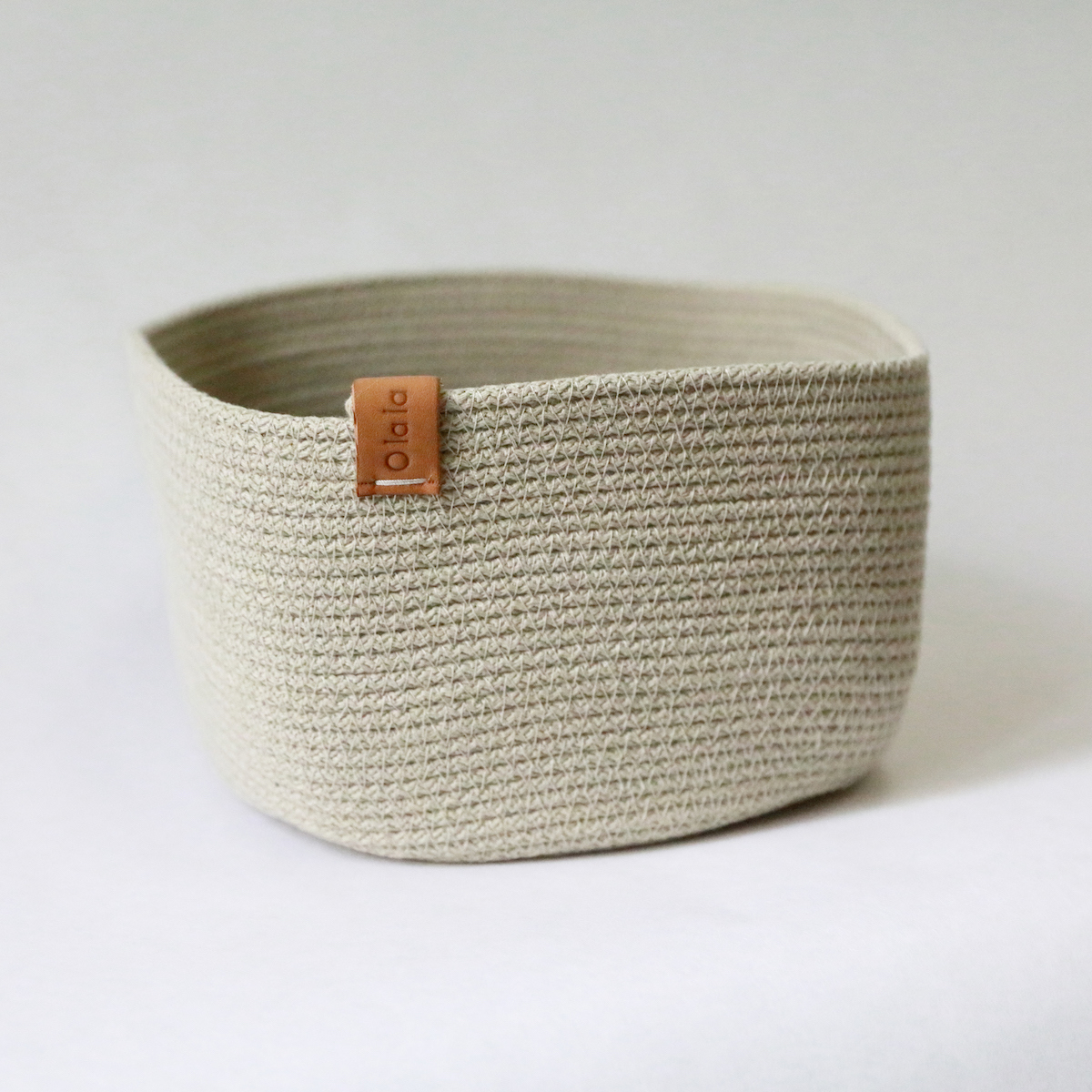 Изображение товара Корзина Olala home 20x12x20 см для хранения из хлопка цвет шалфей