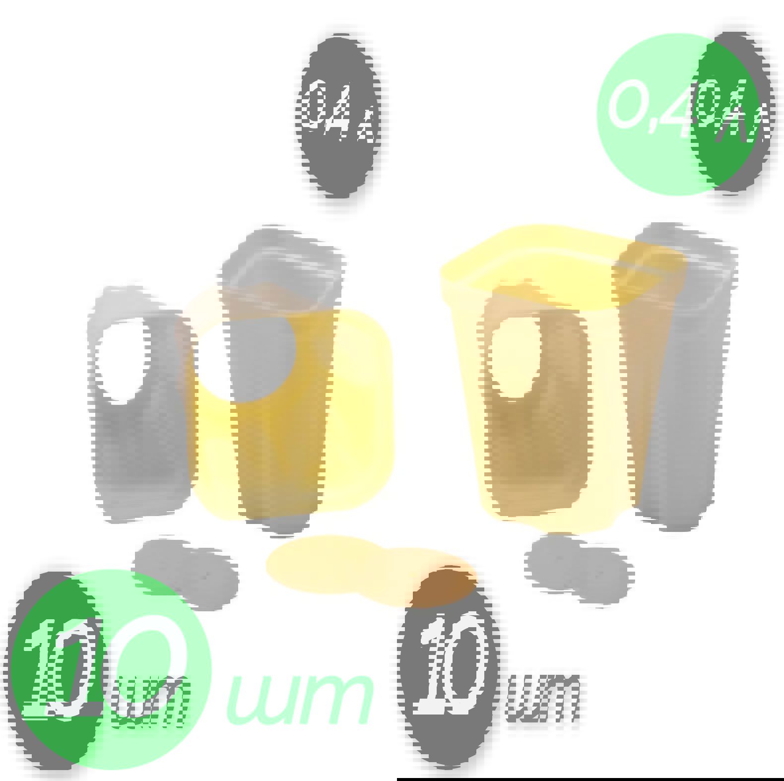 Изображение товара Горшок для рассады Лето с вкладышем 0.4 л 8x8x10 набор 10 шт
