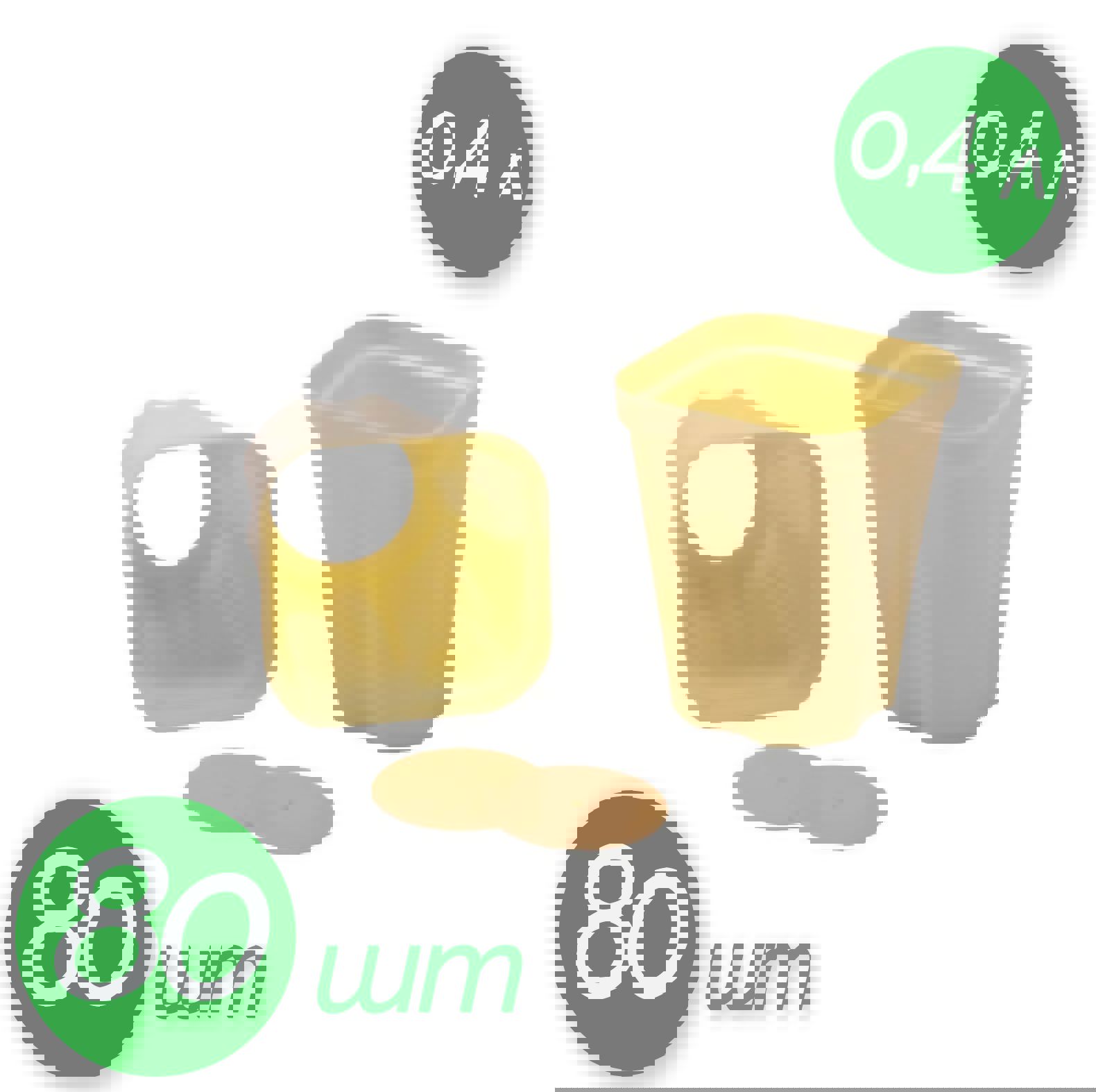 Изображение товара Горшок для рассады Лето 0.4 л с вкладышем 8x8x10 набор 80 шт