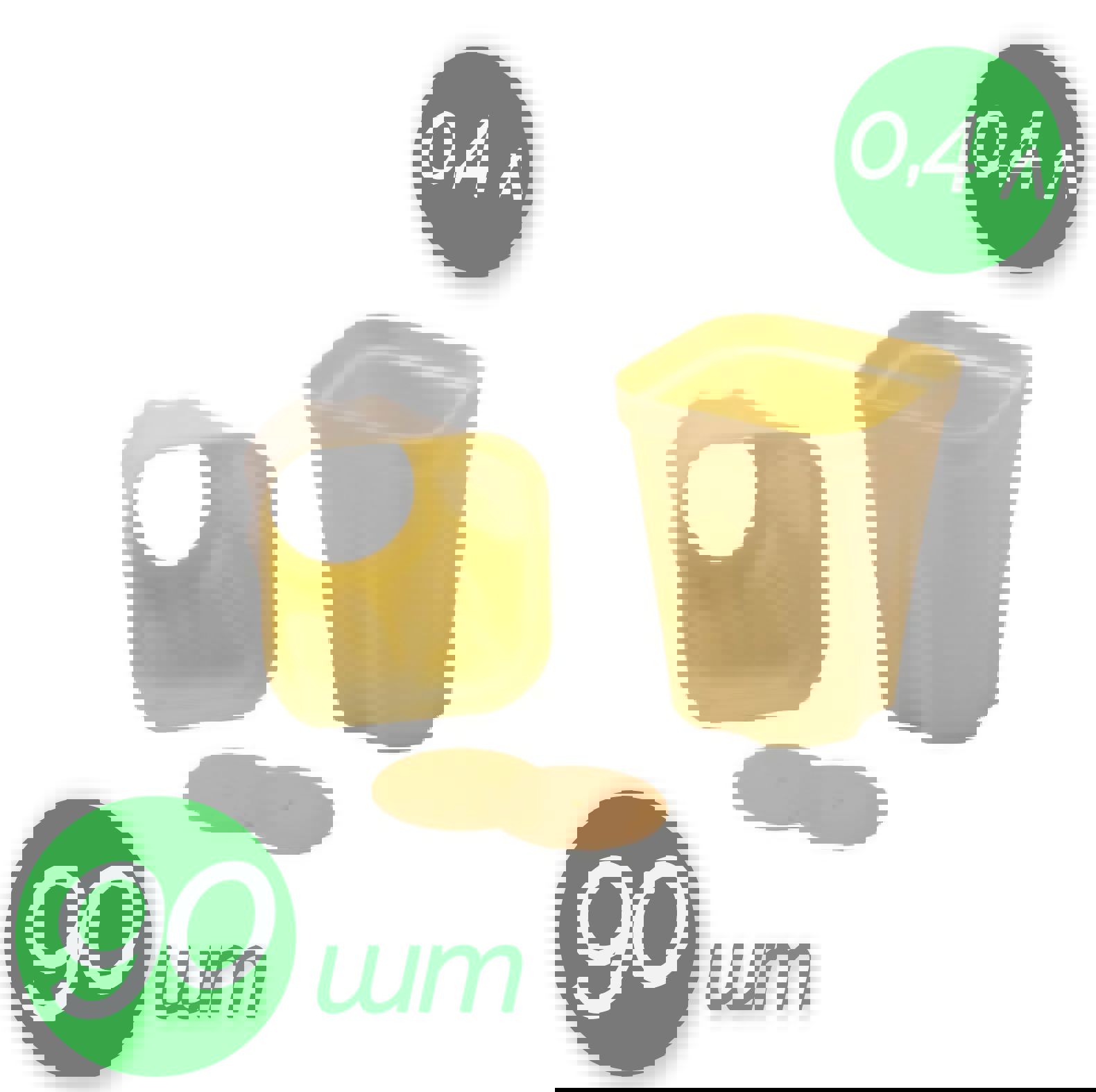 Изображение товара Горшок для рассады Лето 0.4 л с вкладышем 8x8x10 набор 90 шт