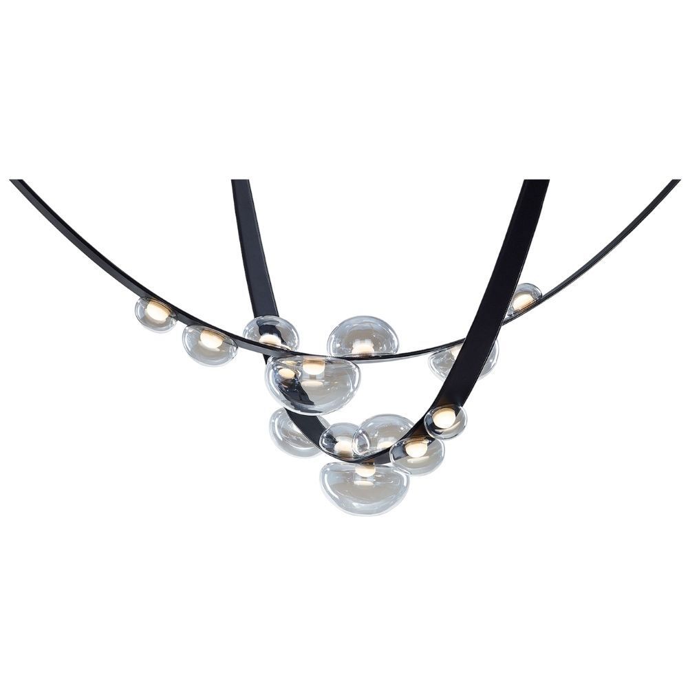 Изображение товара Люстра подвесная светодиодная Flylight Lstr2 стиль лофт черный свет теплый белый 12 м²