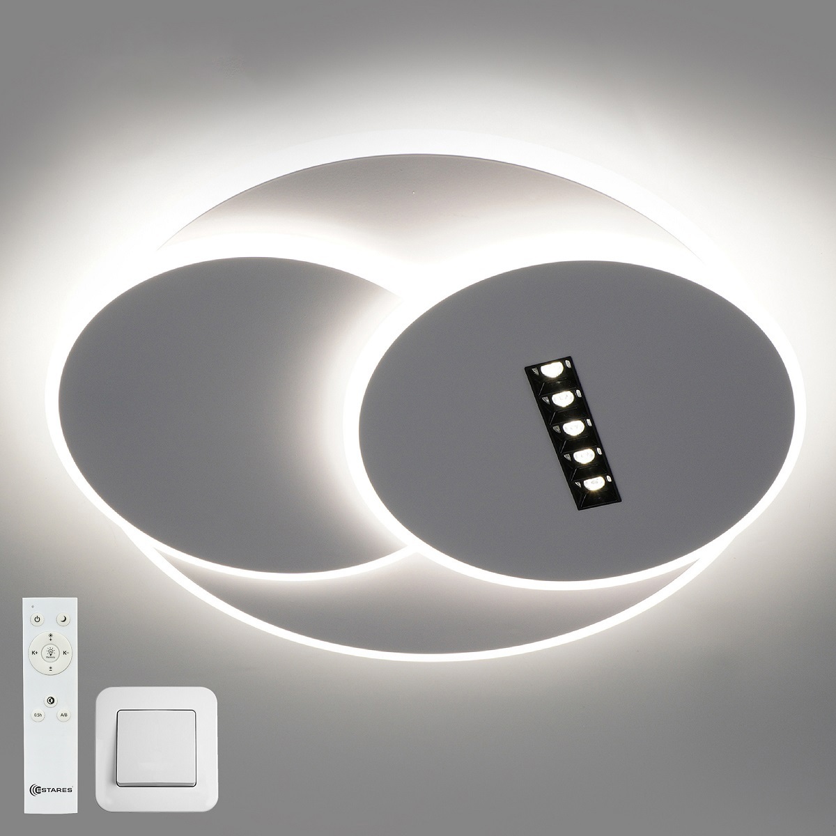 Изображение товара Люстра потолочная светодиодная Estares УУО00005137 Sterren 95w с пультом управления 20 м² регулируемый белый свет цвет белый