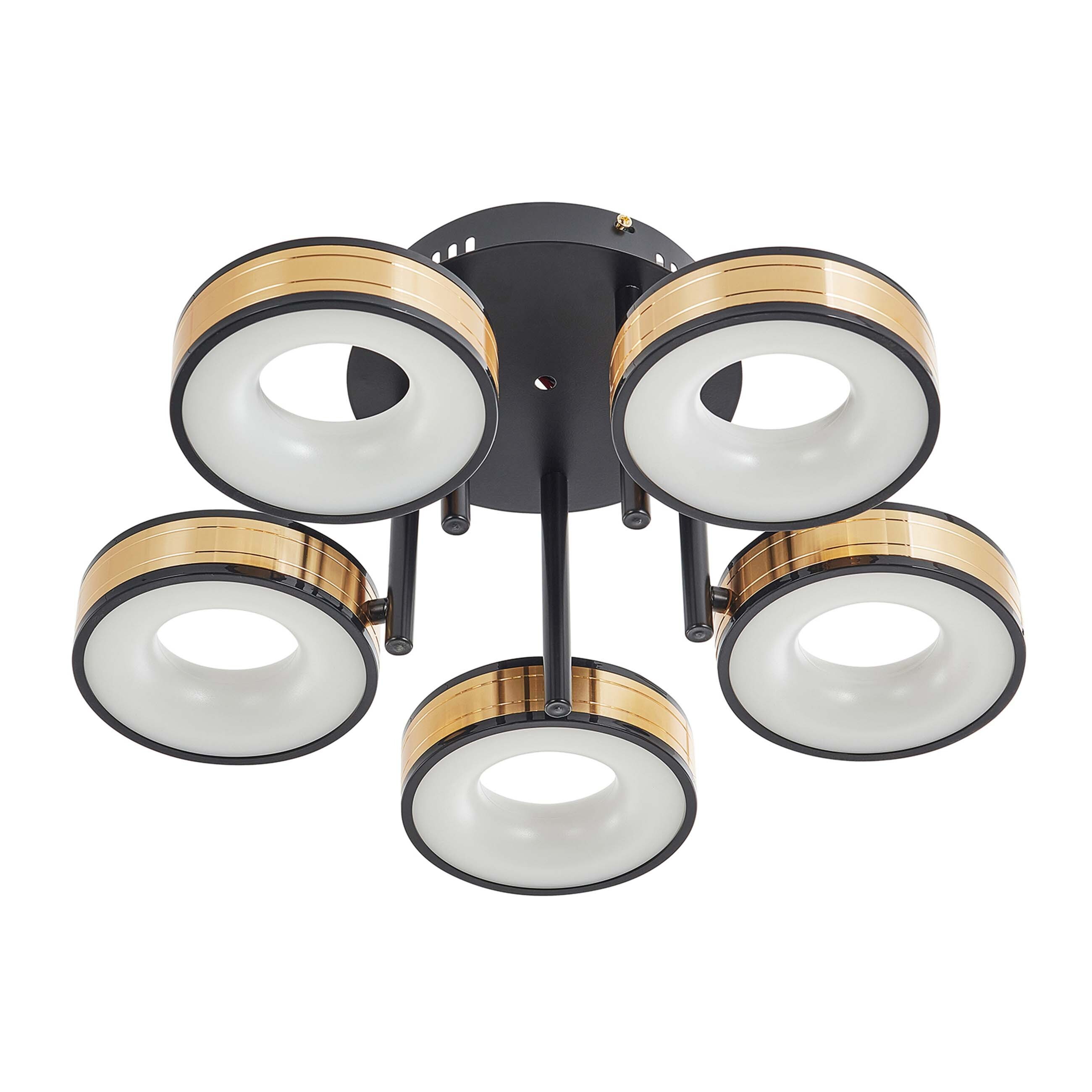 Изображение товара Люстра потолочная светодиодная Arte Perfetto Luce 3327.401-5R-550-190-LED100W нейтральный белый чер