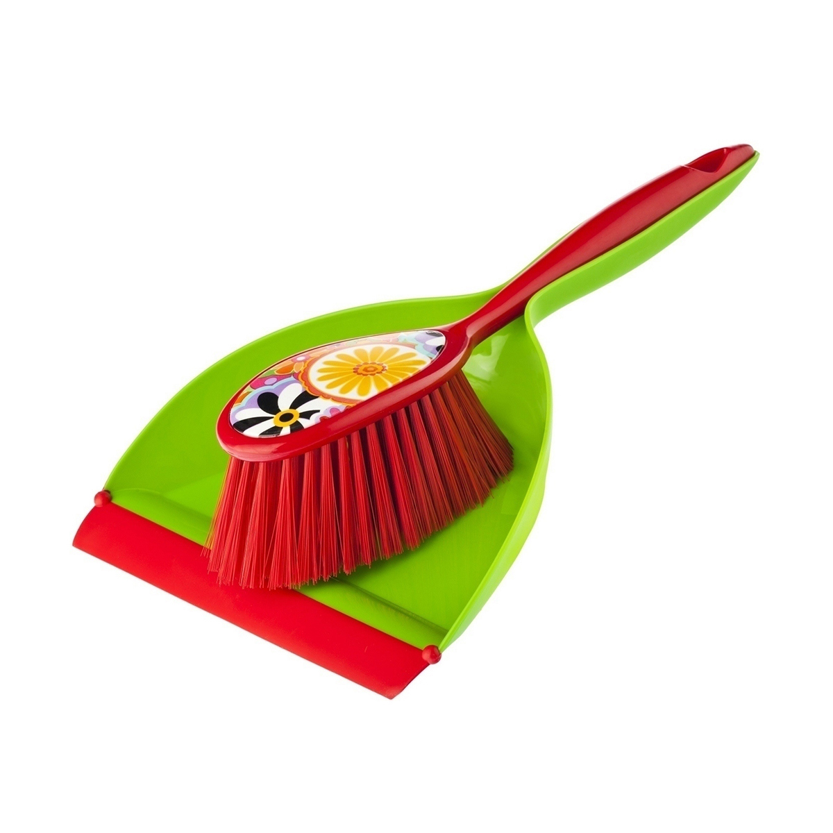 Изображение товара Щетка с совком Citric Red Vigar 4594 цвет зелёно-красный Изображение товара Щетка с совком Citric Red Vigar 4594 цвет зелёно-красный