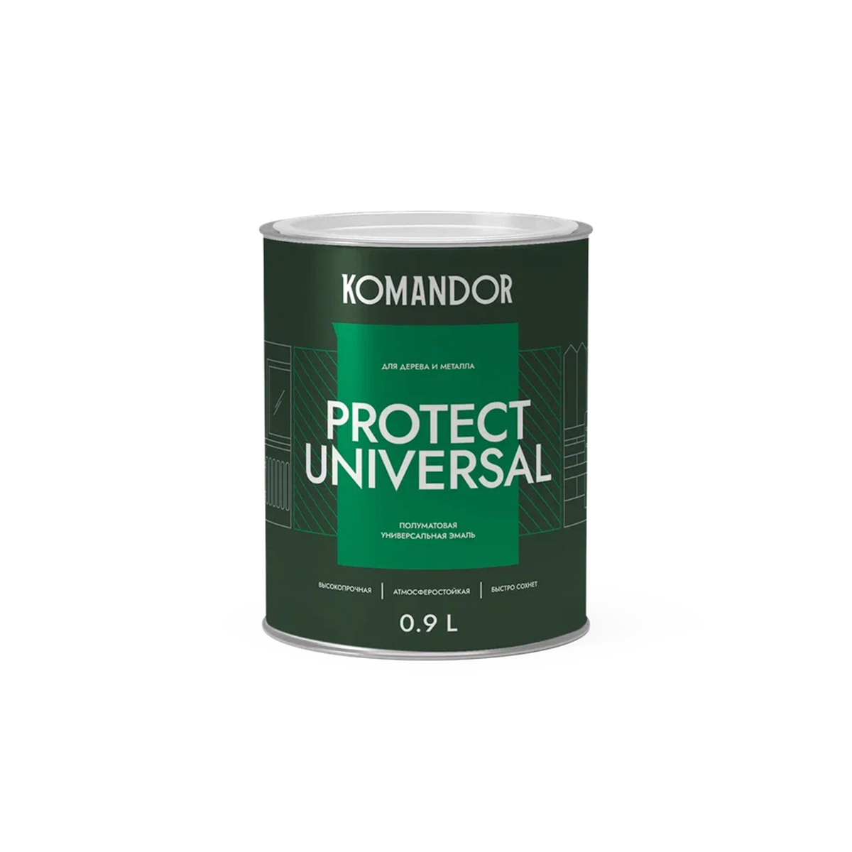Изображение товара Эмаль Komandor Protect Universal универсальная белая база А 0.9 л Изображение товара Эмаль Komandor Protect Universal универсальная белая база А 0.9 л