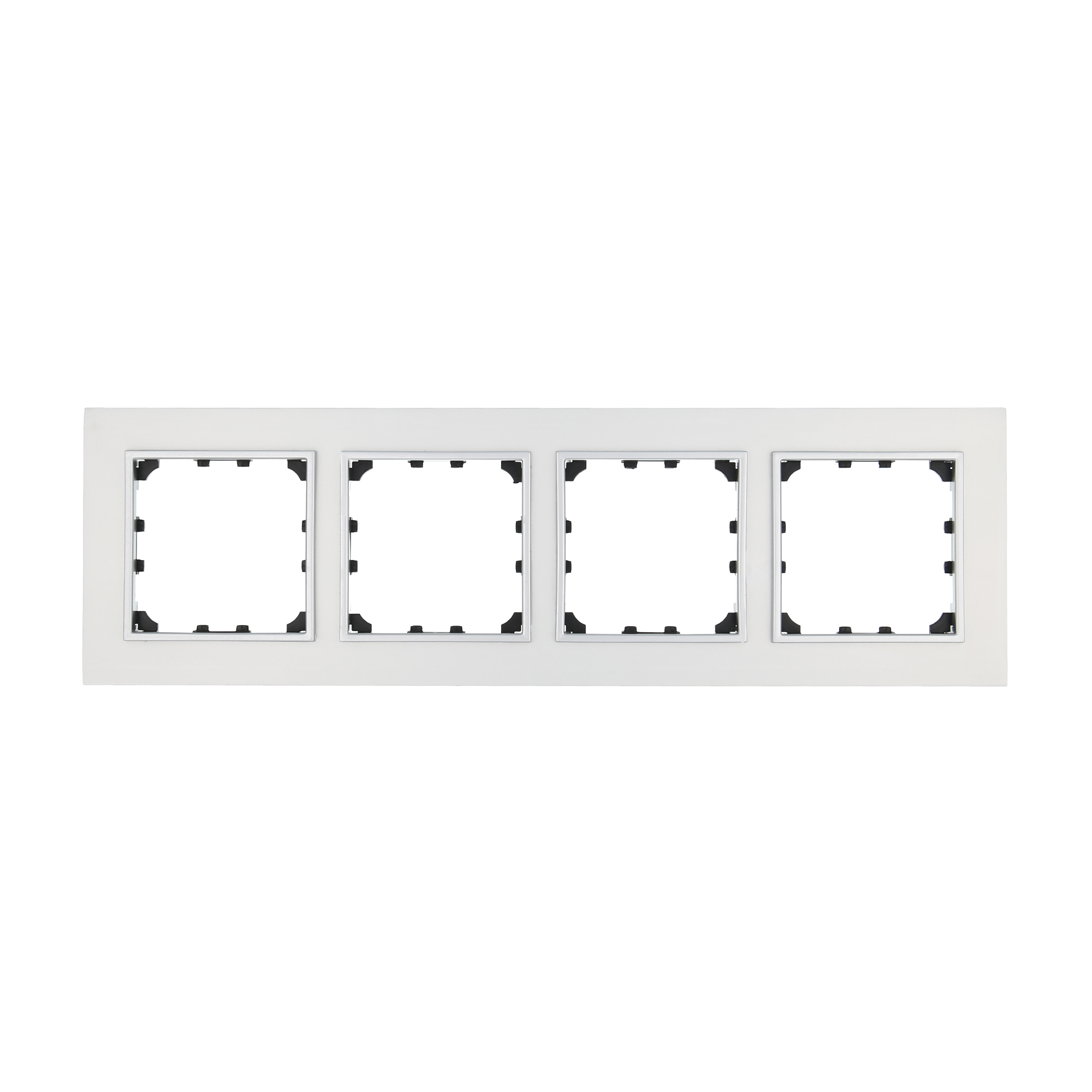 Изображение товара Рамка для розеток и выключателей Lk studio LK60 4 поста цвет алюминий