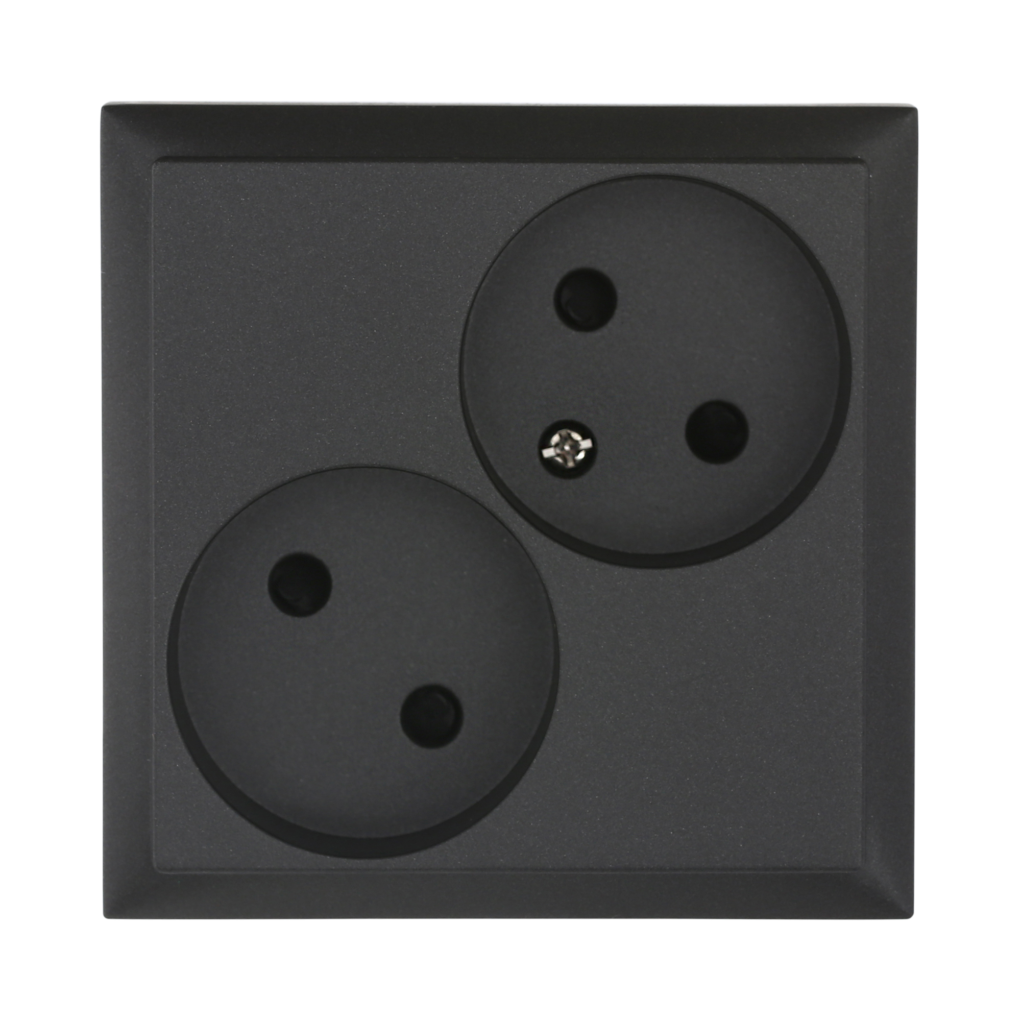 Изображение товара Розетка двойная встраиваемая Lk studio LK60 863608-1 со шторками цвет черный бархат