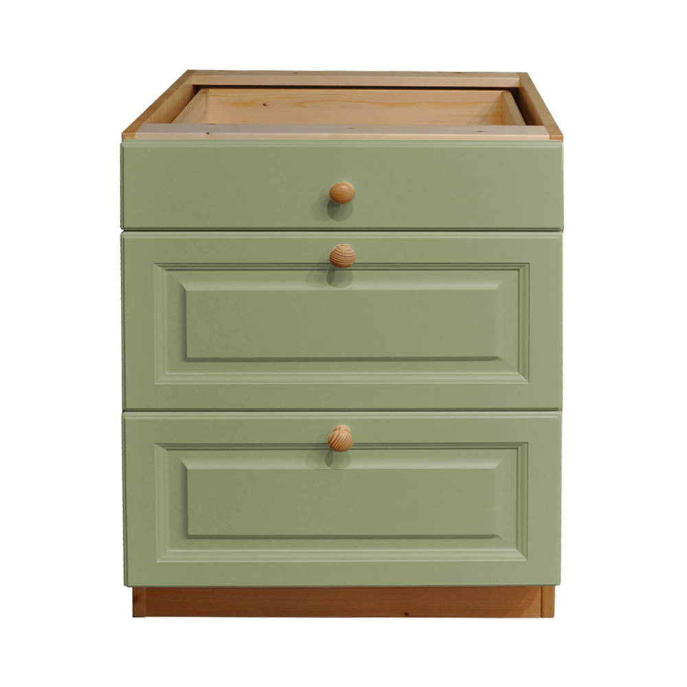 Изображение товара Напольный шкаф из сосны Весури 3 ящика олива 60x85x50 см Корпус сосна