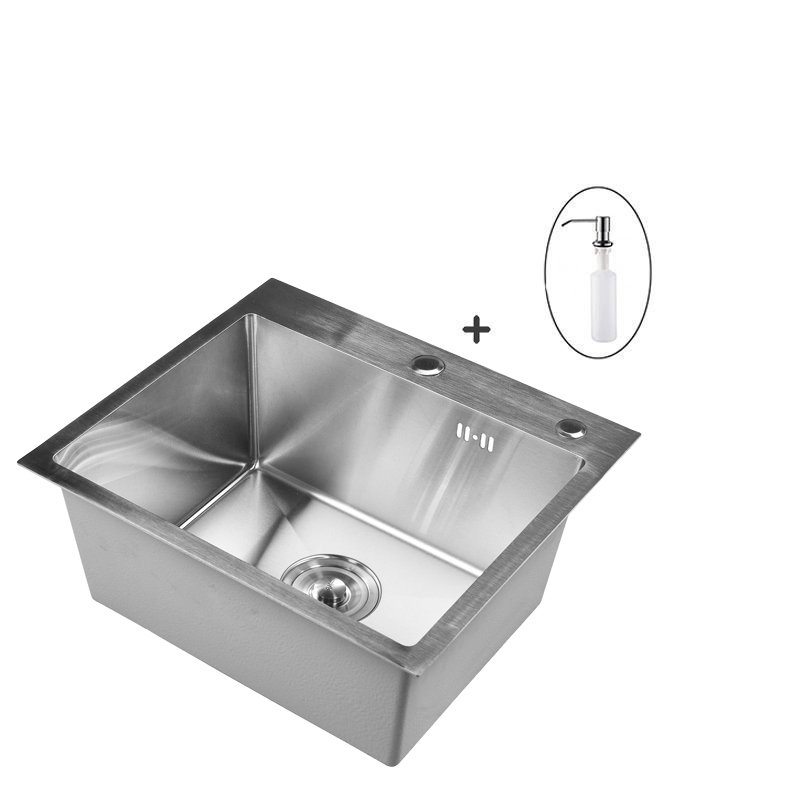 Изображение товара Мойка для кухни нержавеющая врезная 50x44 WISENT сатин с сифоном