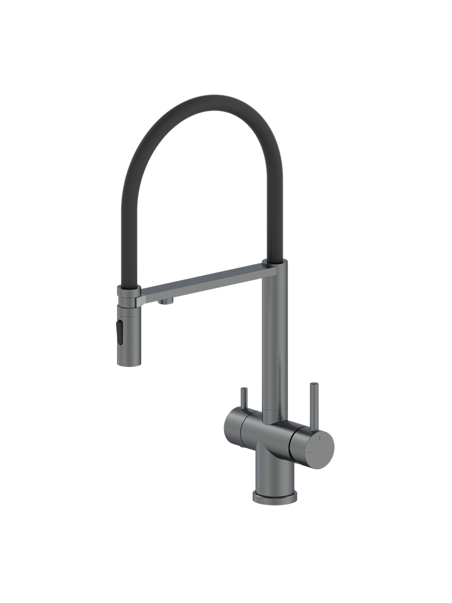 Изображение товара Смеситель для кухни Altrobagno Flusso050203GrMt гибкий излив 20 см цвет никель Изображение товара Смеситель для кухни Altrobagno Flusso050203GrMt гибкий излив 20 см цвет никель
