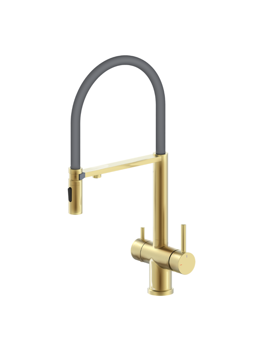 Изображение товара Смеситель для кухни Altrobagno Flusso050205Or гибкий излив 20 см цвет никель