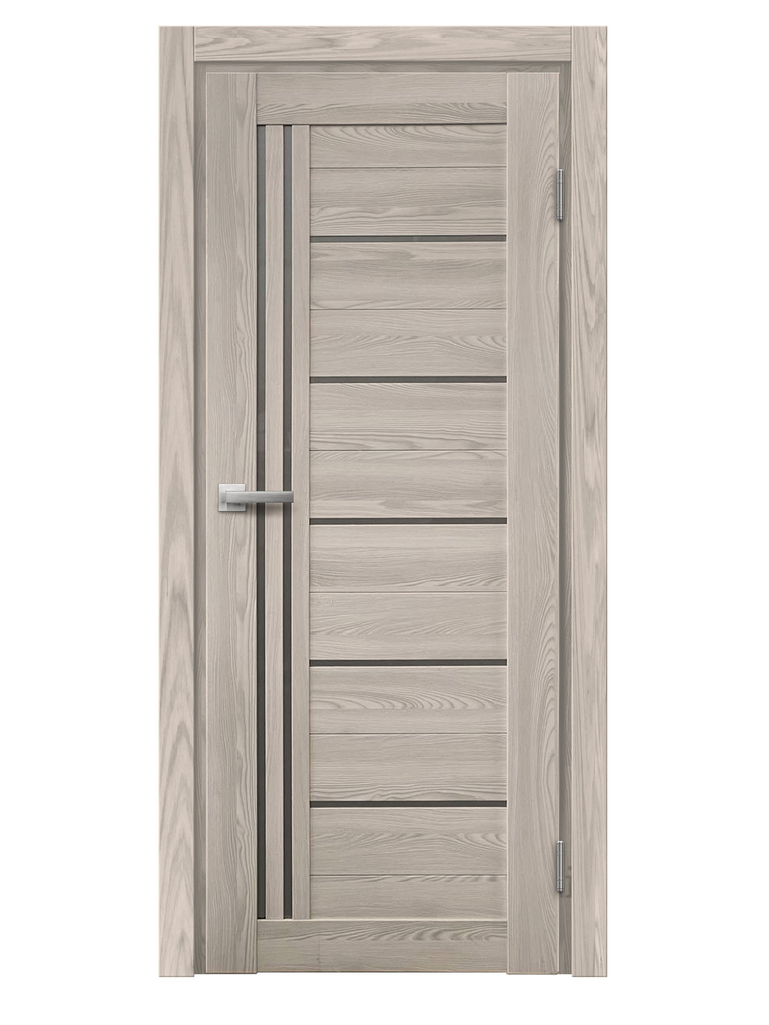 Изображение товара Дверь межкомнатная остекленная с замком и петлями в комплекте Новара Вертикаль 70x200 см ПВХ цвет ривьера