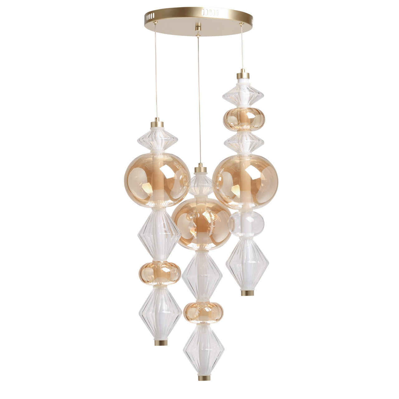 Изображение товара Светильник подвесной светодиодный Regenbogen Виттинген с пультом управления 6 м² регулируемый цвет света RGB цвет жёлтый/золотой