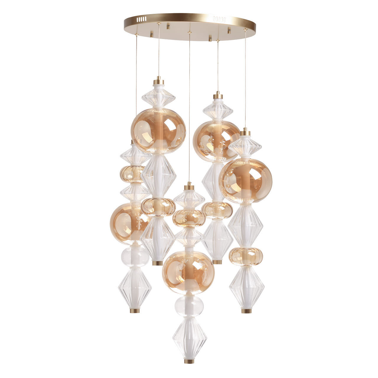 Изображение товара Светильник подвесной светодиодный Regenbogen Виттинген с пультом управления 11 м² регулируемый цвет света RGB цвет жёлтый/золотой