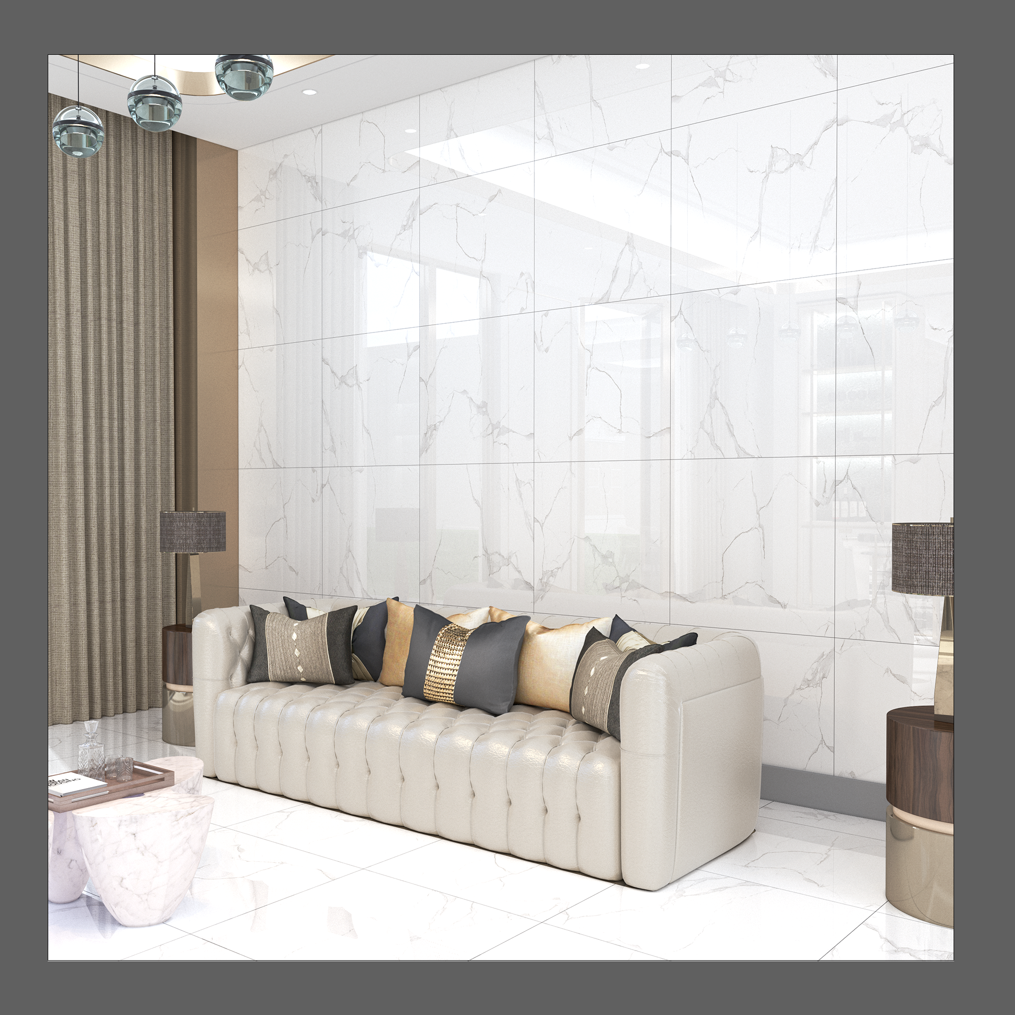Изображение товара Керамогранит Kerald Modern statuario glossy 60x60см 1.44 м² цвет белый, цена за упаковку