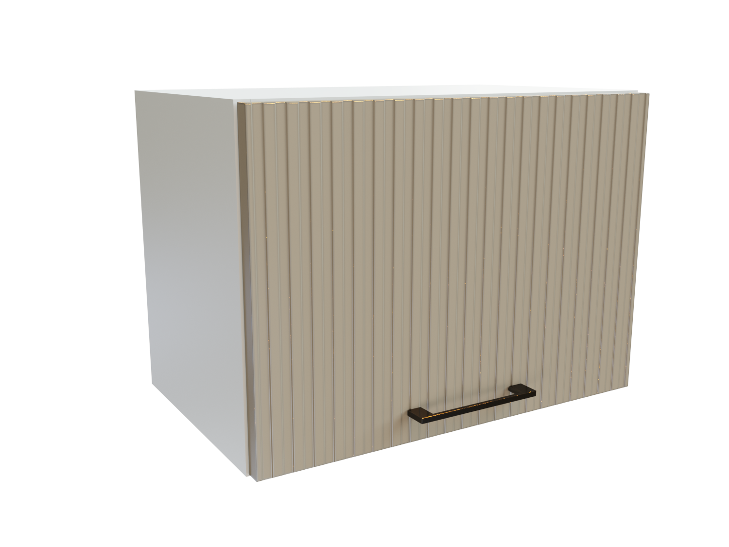 Изображение товара Навесной шкаф с 1 дверцей горизонтальный Сурская Мебель Сиэль Ян 50x35.80x31.80 см ЛДСП цвет белый/атласный серый