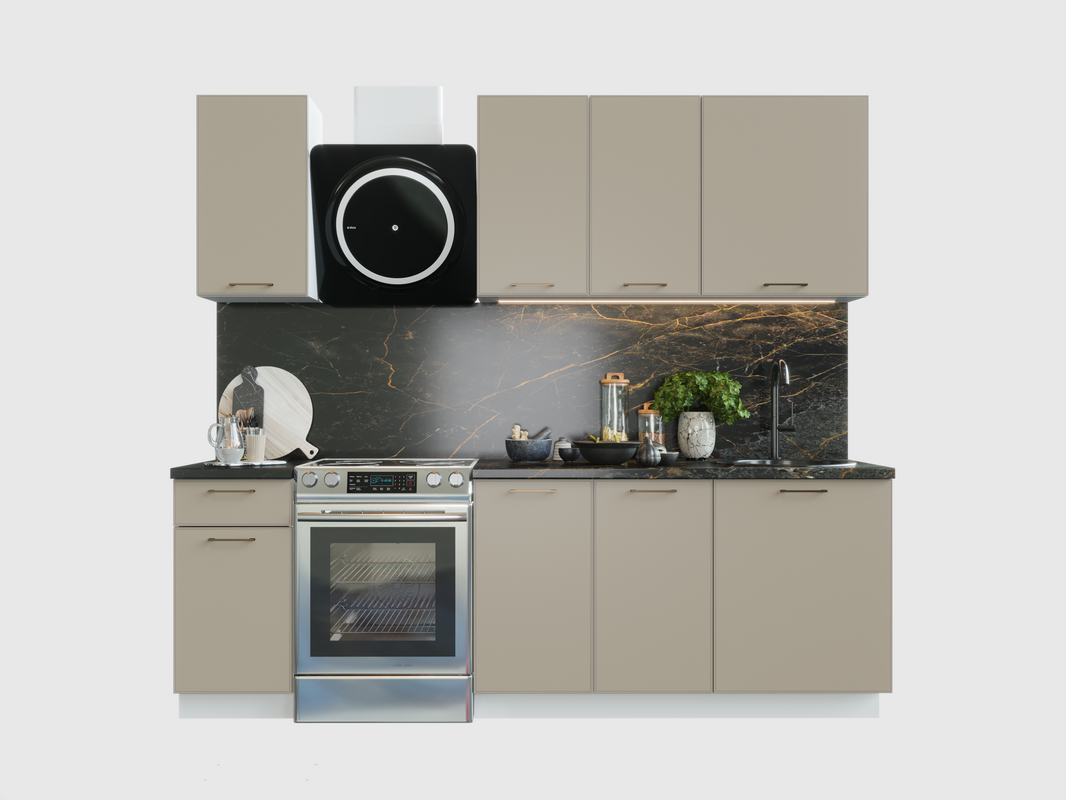 Изображение товара Кухонный гарнитур Сурская мебель Мемфис 180x214x47.8 см ЛДСП цвет белый/атласный серый