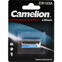 Изображение товара Батарейка Camelion CR123A литиевая 3 В 1300 мАч для фотокамер и фонарей Изображение товара Батарейка Camelion CR123A литиевая 3 В 1300 мАч для фотокамер и фонарей