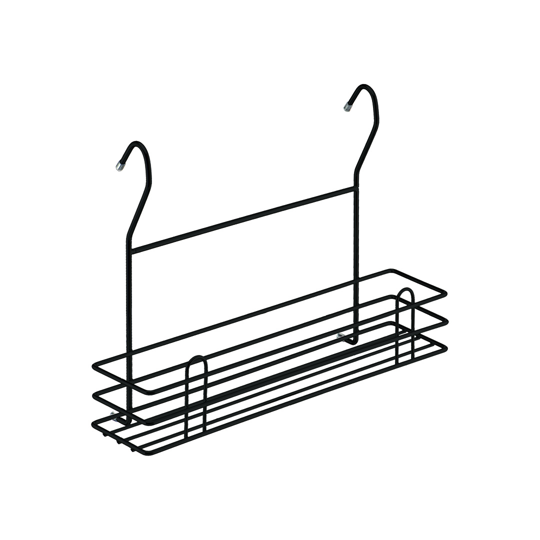 Изображение товара Полка для специй Lemax 35.5x11x25 см черная стальная для рейлинга