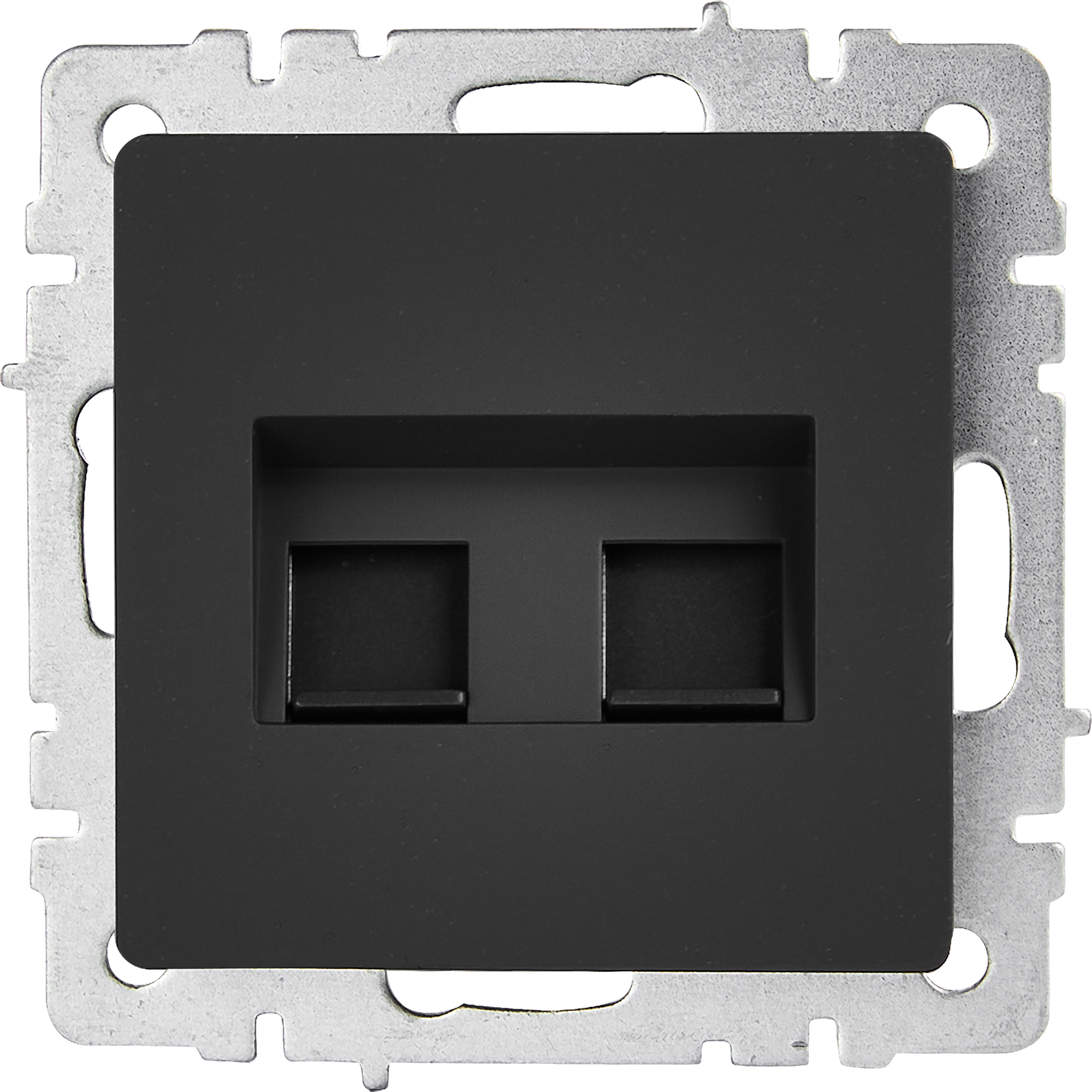 Изображение товара Компьютерная розетка двойная встраиваемая IEK Brite РК10-2-БрГ RJ45 UTP cat 5e цвет графит