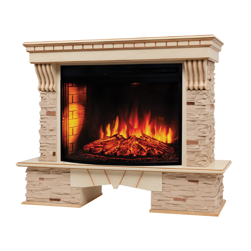 Изображение товара Каминокомплект Realflame Sorento 33 WT с очагом Firespace 33 и бежевой патиной