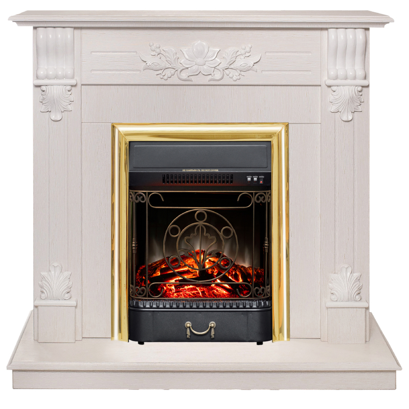 Изображение товара Каминокомплект Ottawa STD/EUG WT с очагом Majestic Lux BR 750Вт белое золото