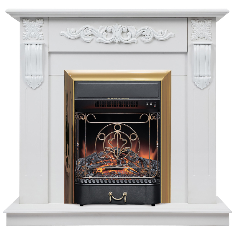 Изображение товара Каминокомплект Dominica STD/EUG WT с очагом Majestic Lux BR, белый матовый