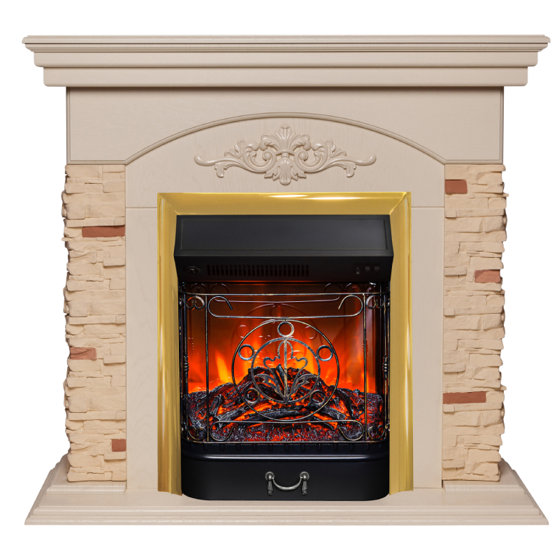 Изображение товара Каминокомплект Neapolis STD/EUG WT с очагом Majestic Lux BR Айвори