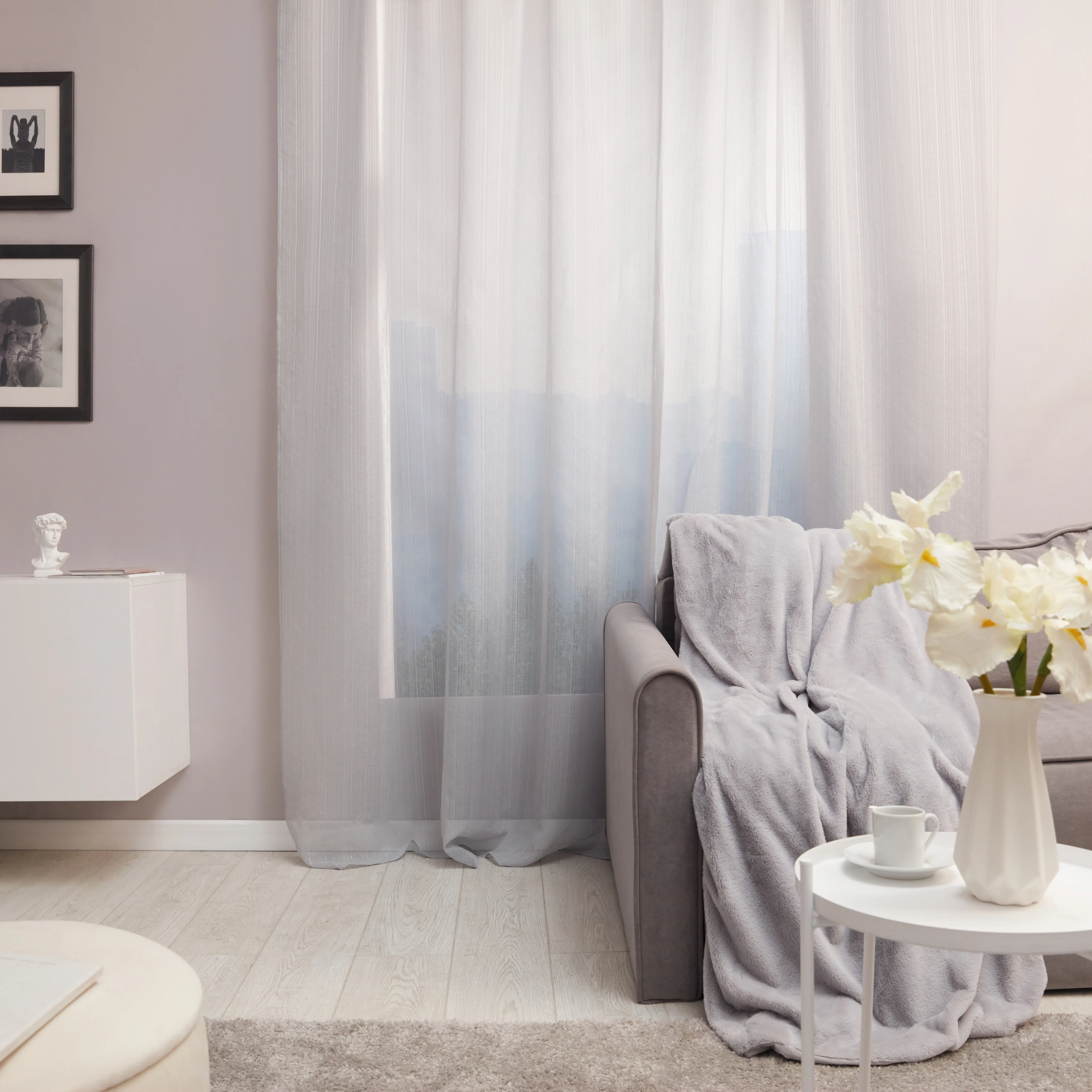 Тюль на ленте Inspire Tonia 300x280 см цвет светло-серый Granit 5