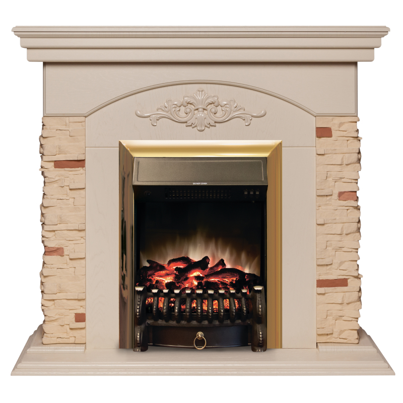 Изображение товара Каминокомплект Neapolis STD/EUG WT с очагом Fobos Lux BL 750Вт айвори