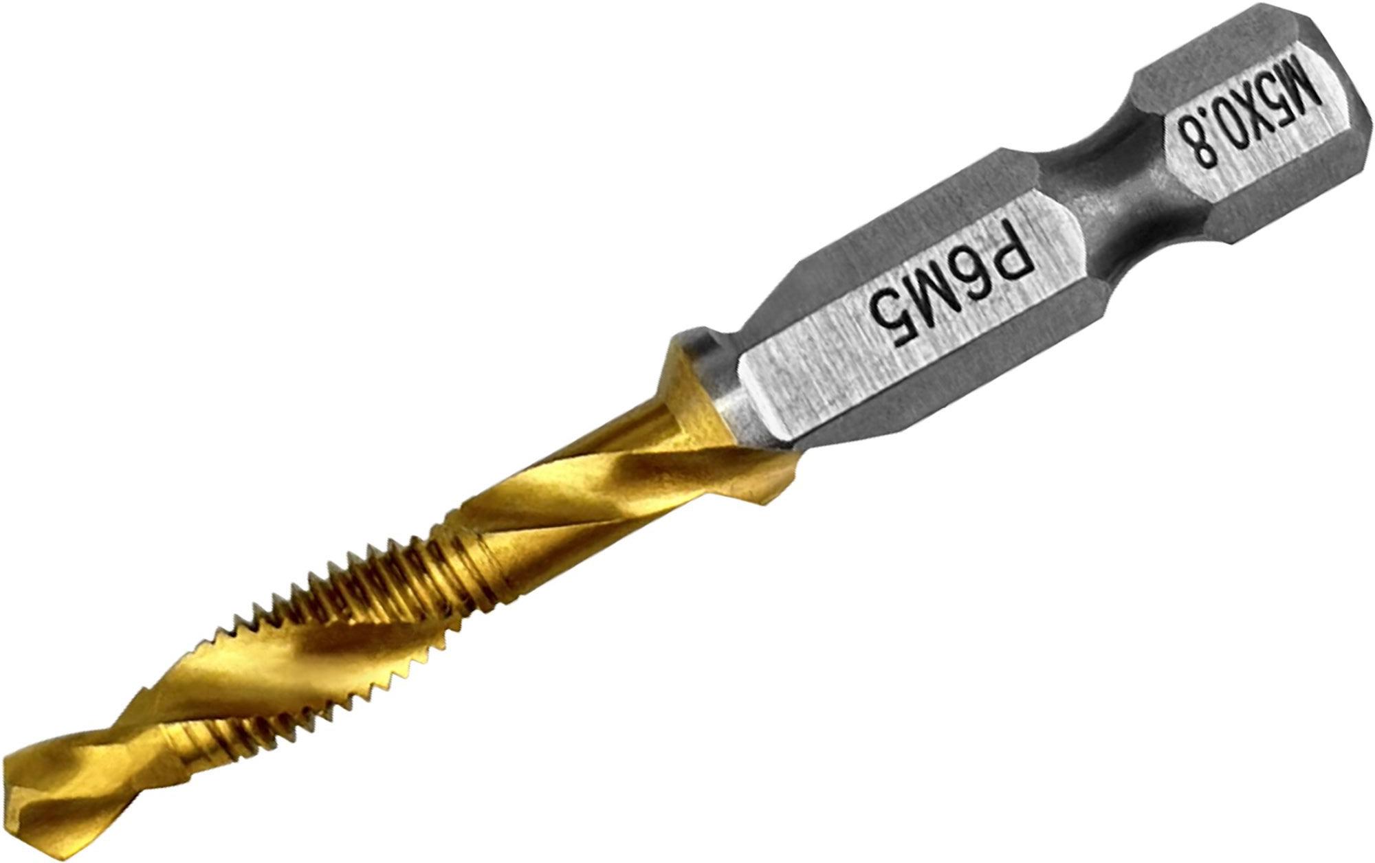 Изображение товара Сверло-метчик по металлу Р6М5 Vertextools 7090-5 4.2x56 мм