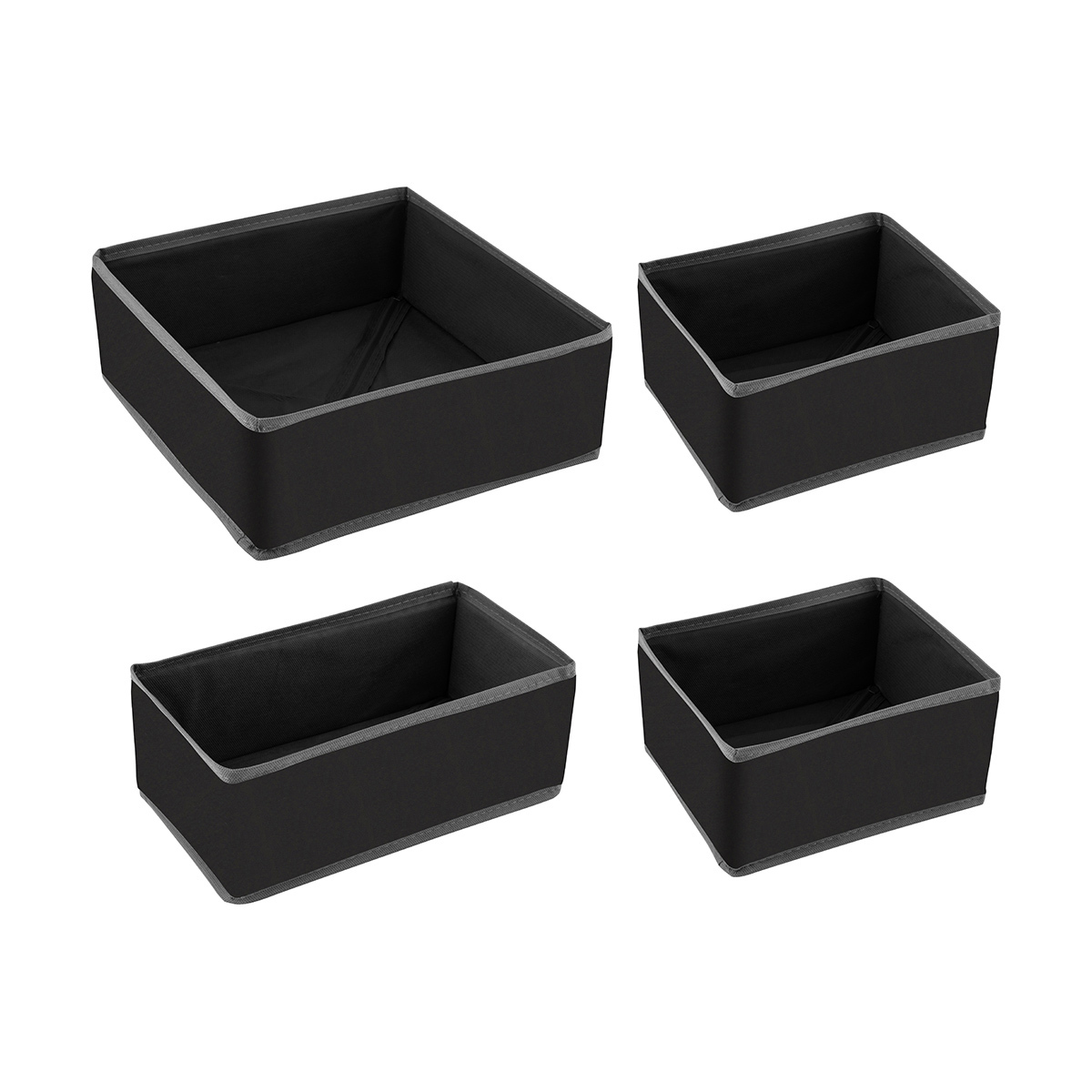 Изображение товара Короб Рыжий Кот 312621 40x6x10 см спанбонд черный комплект 4 шт