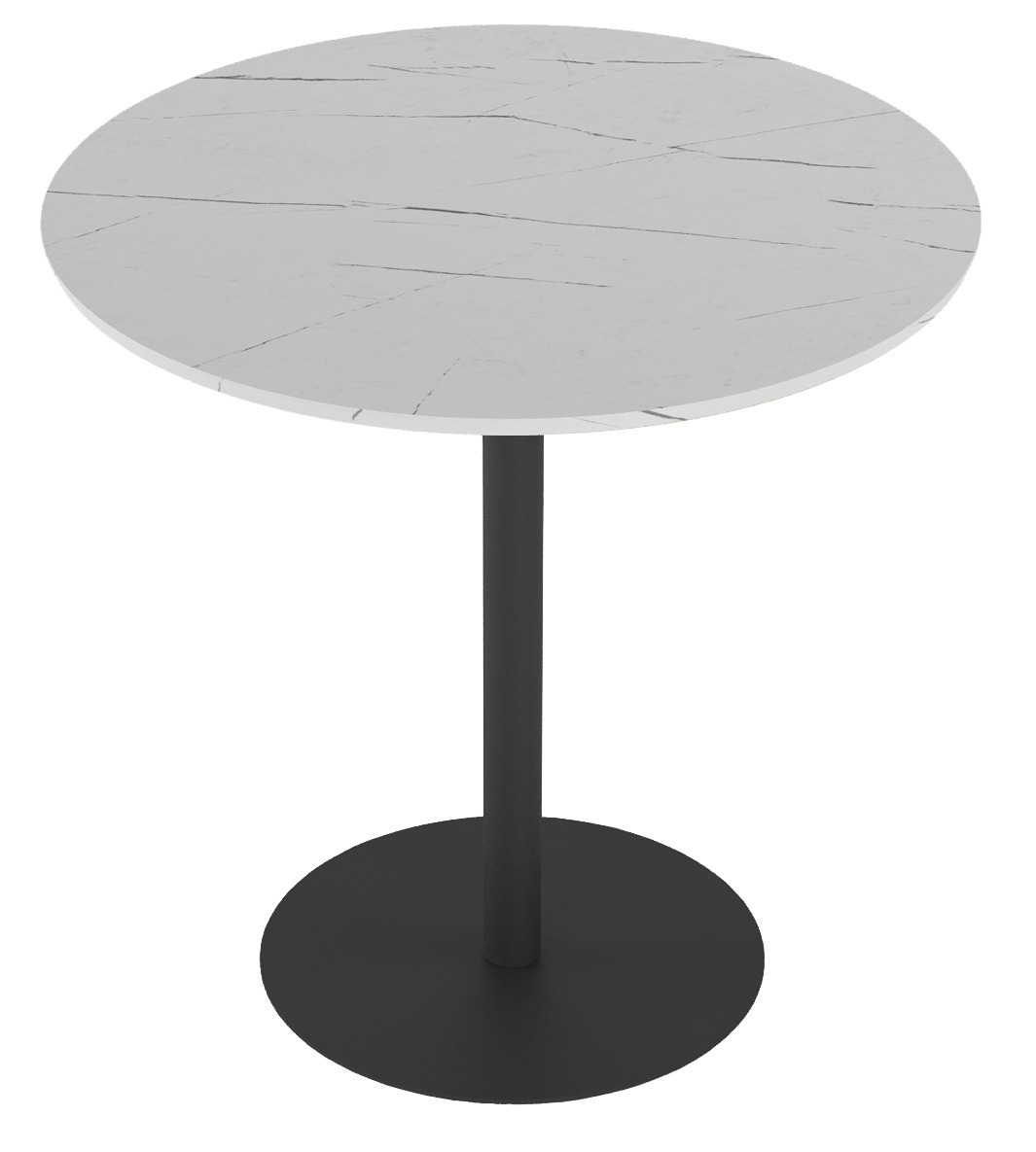 Изображение товара Круглый кухонный стол Дейл белый мрамор МДФ Россия 75 см