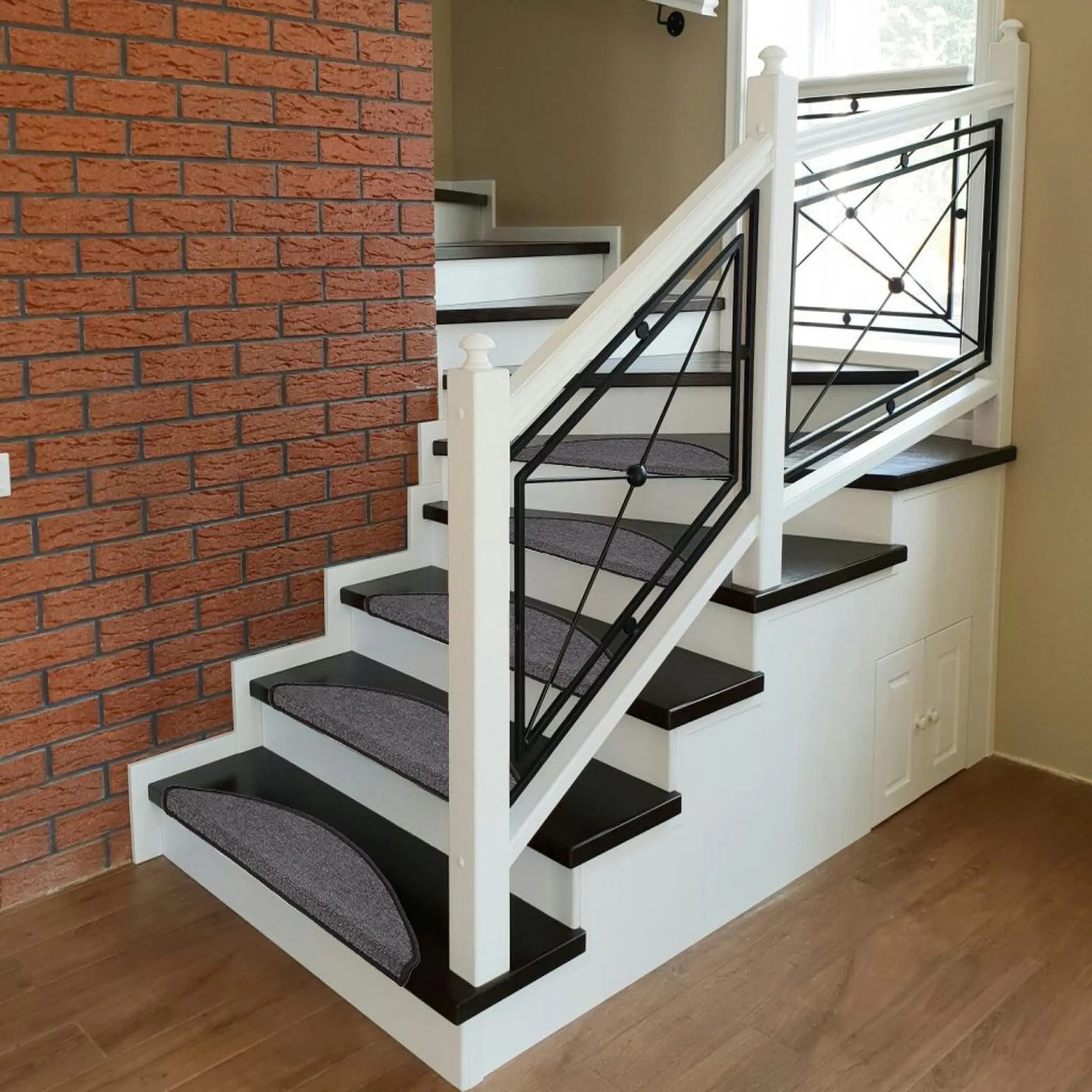 Коврик для ступеней полипропилен 25x65 см цвет антрацит