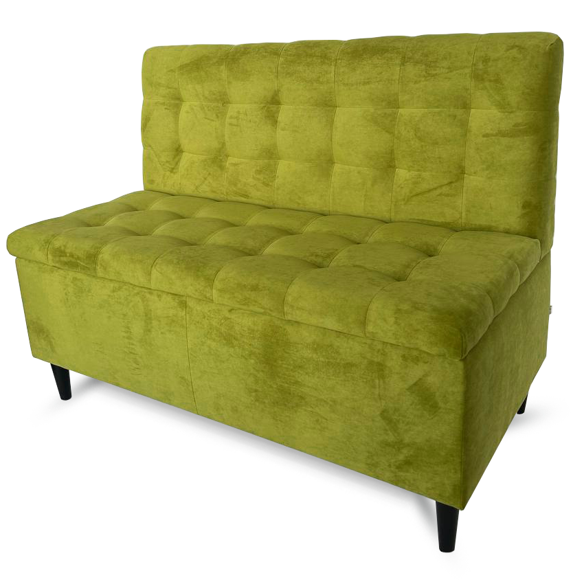 Изображение товара Диван Одри из велюра с ящиком для хранения и деревянными ножками 111x84x56 см