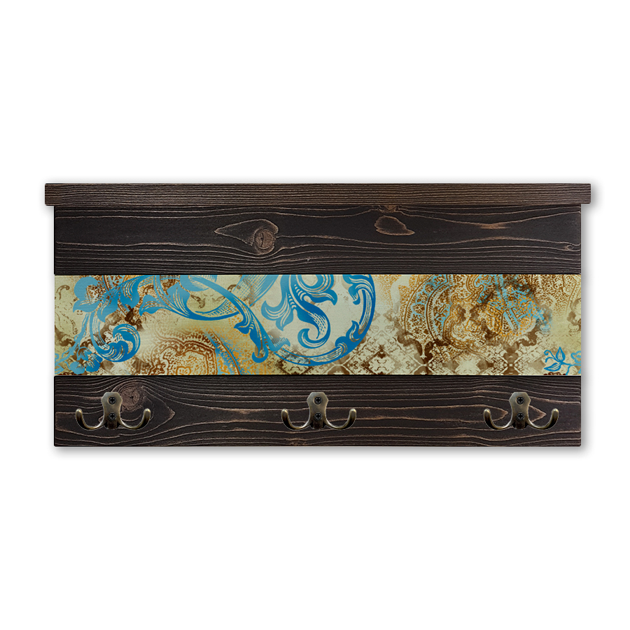 Изображение товара Настенная полка Дом Корлеоне Винтажный стиль 63x34x16 см массив сосны цвет коричневый