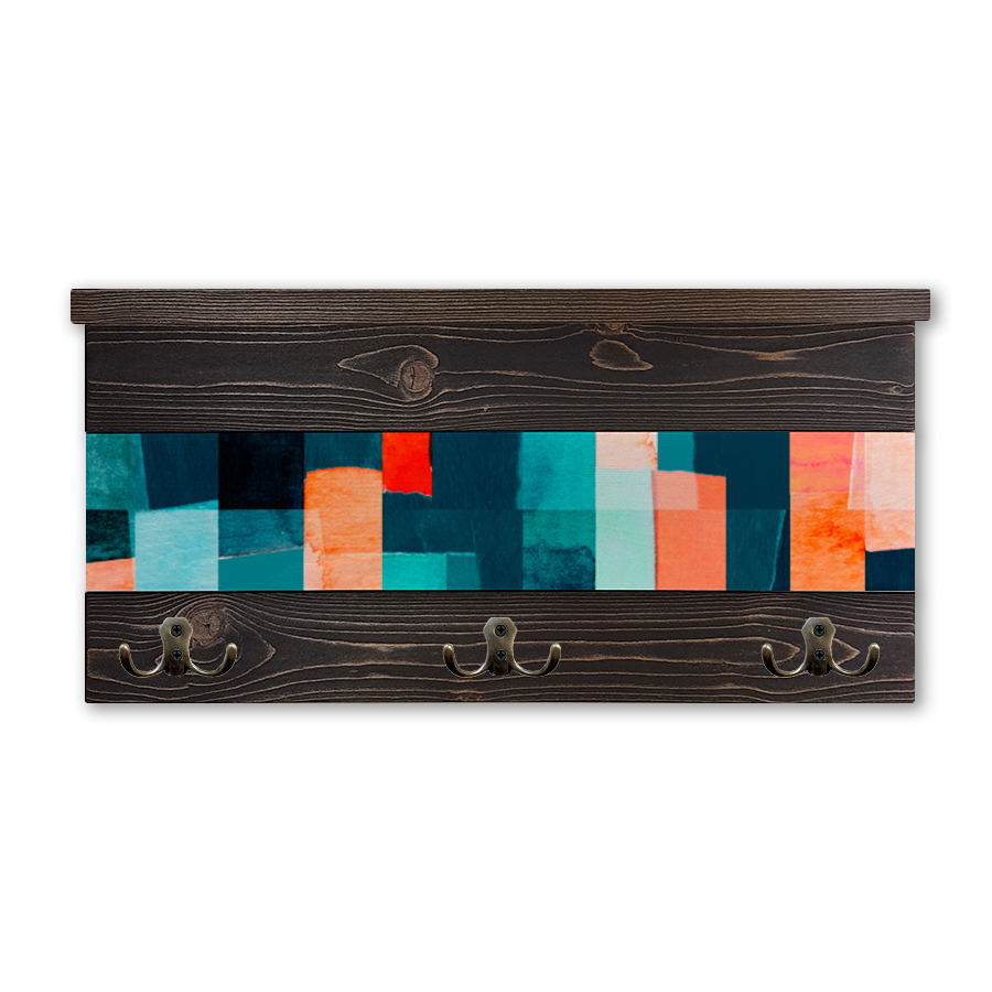 Изображение товара Настенная полка Дом Корлеоне Авангард 63x34x16 см из сосны с крючками и полкой