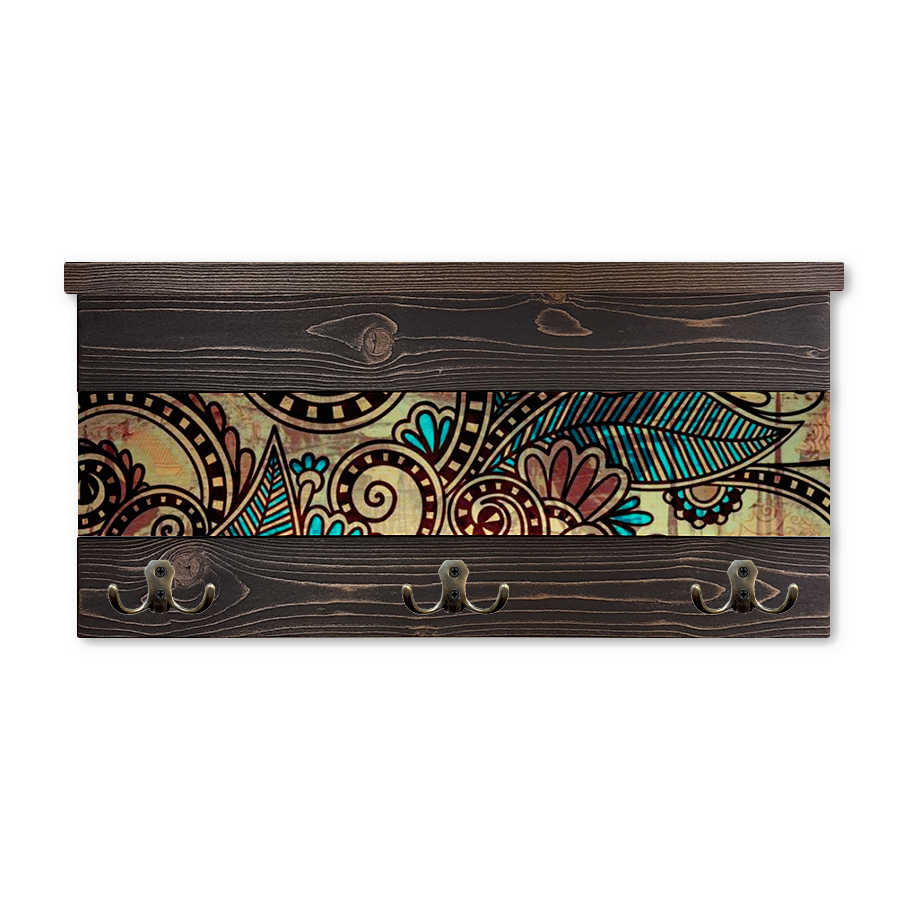 Изображение товара Настенная полка Дом Корлеоне Дейзи 63x34x16 см массив сосны цвет коричневый