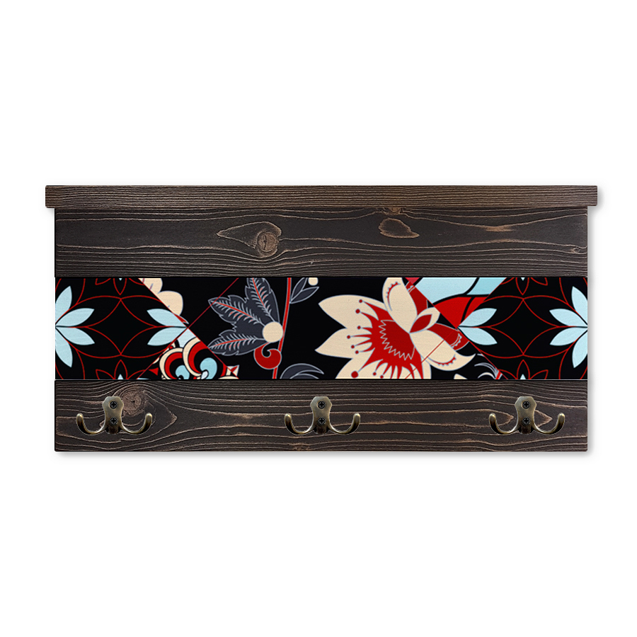 Изображение товара Настенная полка Дом Корлеоне Весенние цветы 63x34x16 см из массива сосны