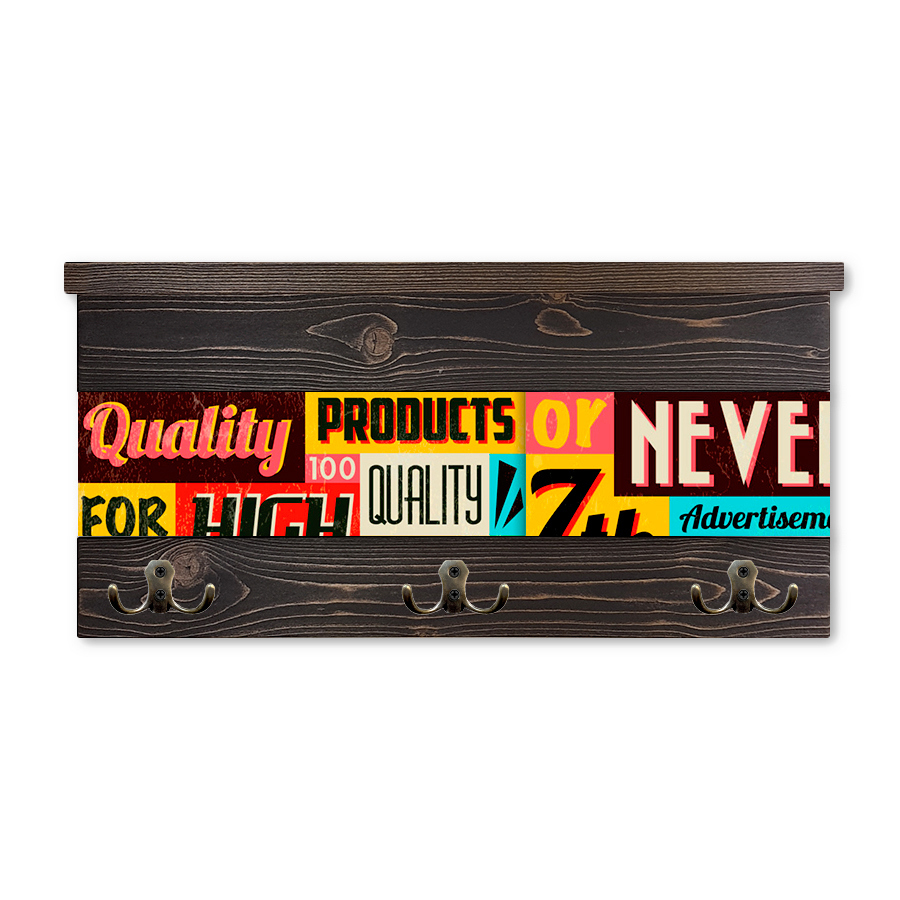 Изображение товара Настенная полка Дом Корлеоне Ретро 63x34x16 см массив сосны цвет коричневый