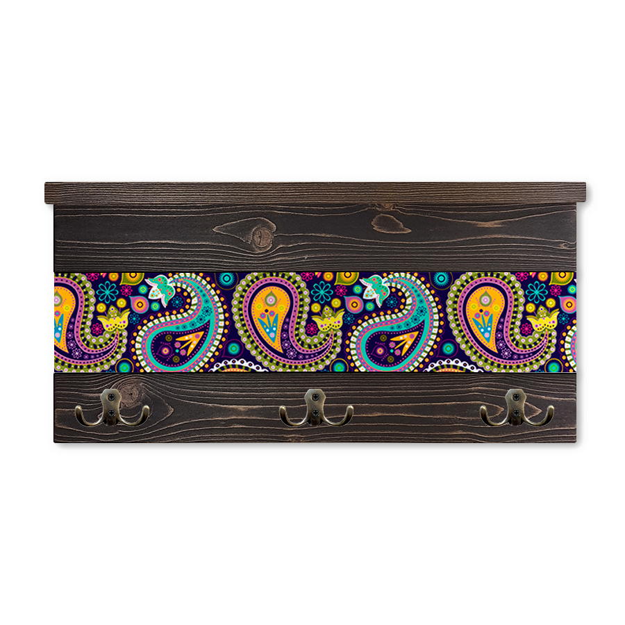 Изображение товара Настенная полка Дом Корлеоне Манарола из массива сосны 63x34 см с крючками и полкой