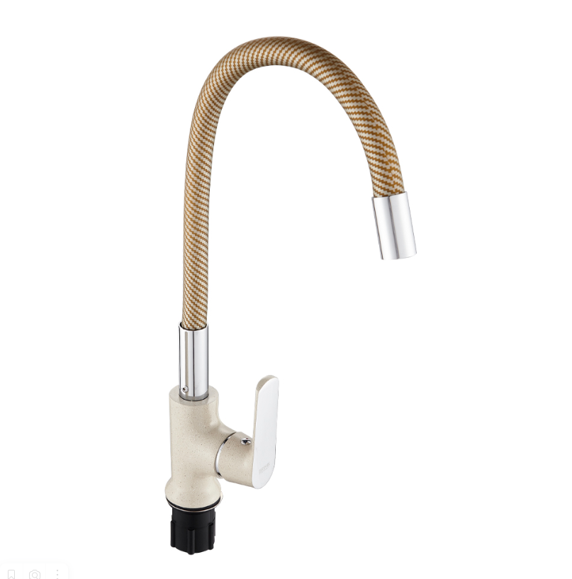 Изображение товара Смеситель для кухни Brimix 1082 гибкий излив 33 см цвет бежевый