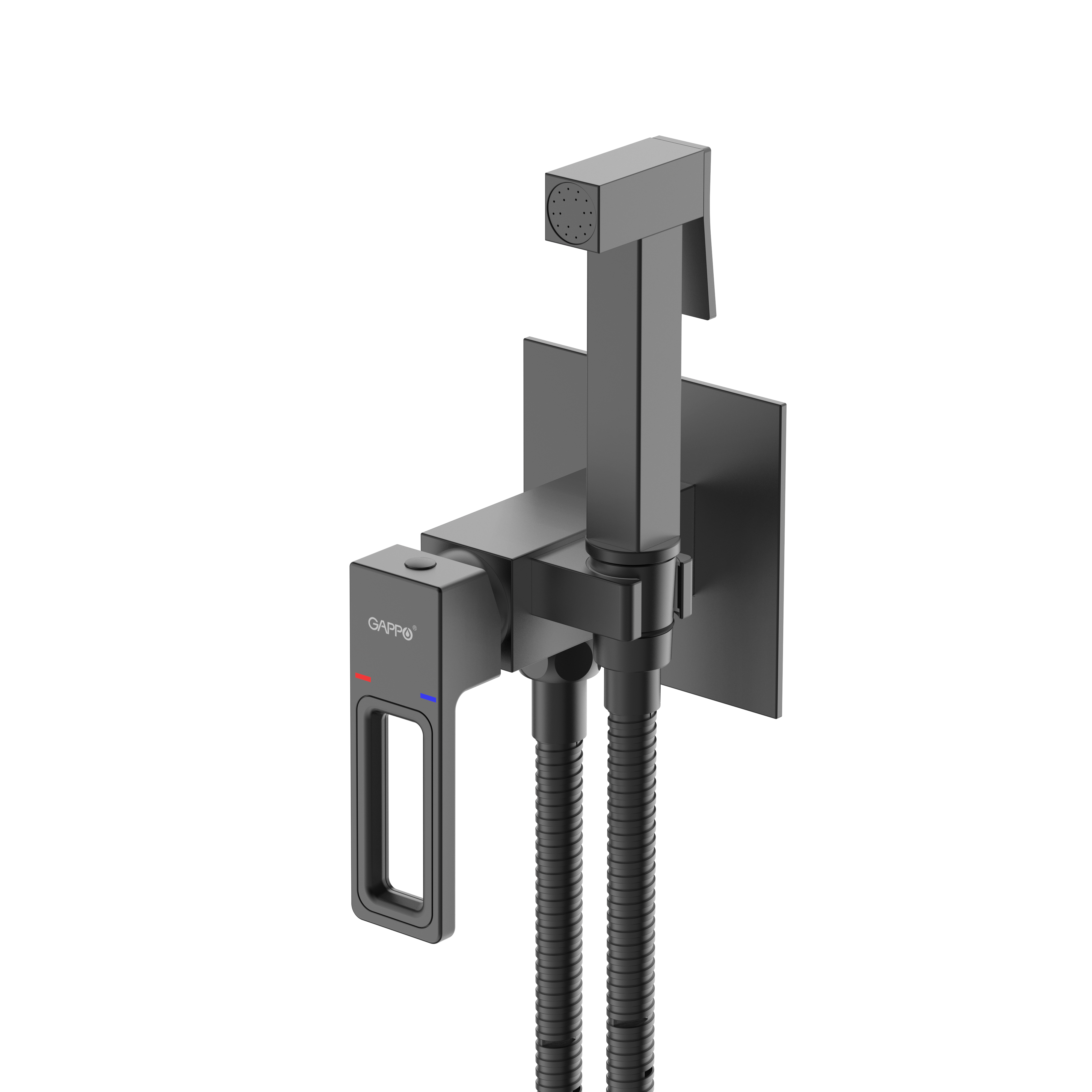 Изображение товара Гигиенический душ Gappo Eder GL7301-6 со смесителем черный матовый