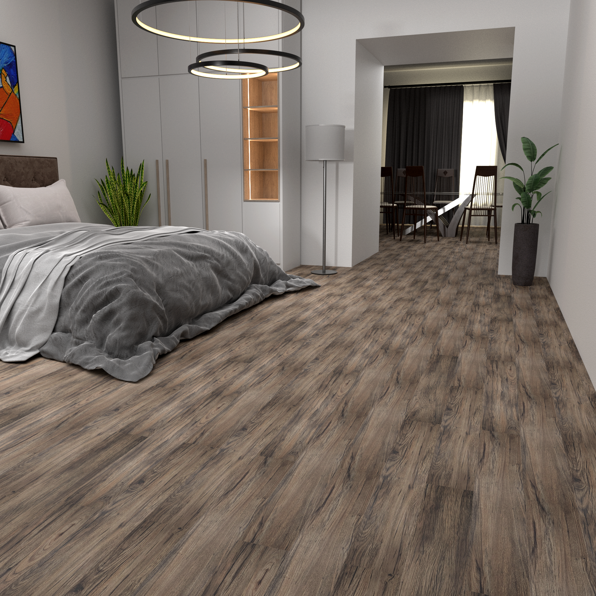 Изображение товара SPC плитка Texfloor 114 Анкона Орех Фиби, влагостойкое покрытие для пола 4.5 мм