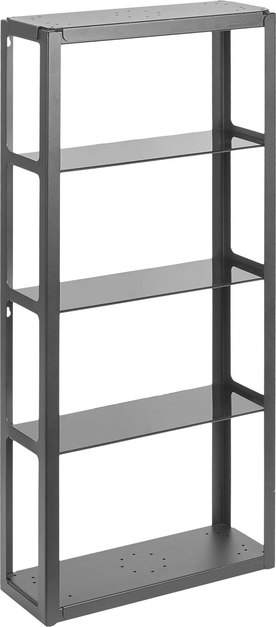 Изображение товара Стеллаж для ванной Март Ferro 36x85 см черный металлический с стеклянными полками