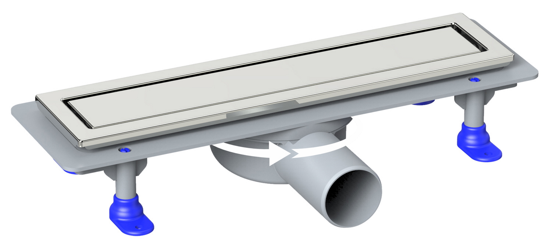 Изображение товара Душевой трап Loranto 4028.0Y050K.060.1, нержавеющая сталь, сухой затвор 88x629 мм