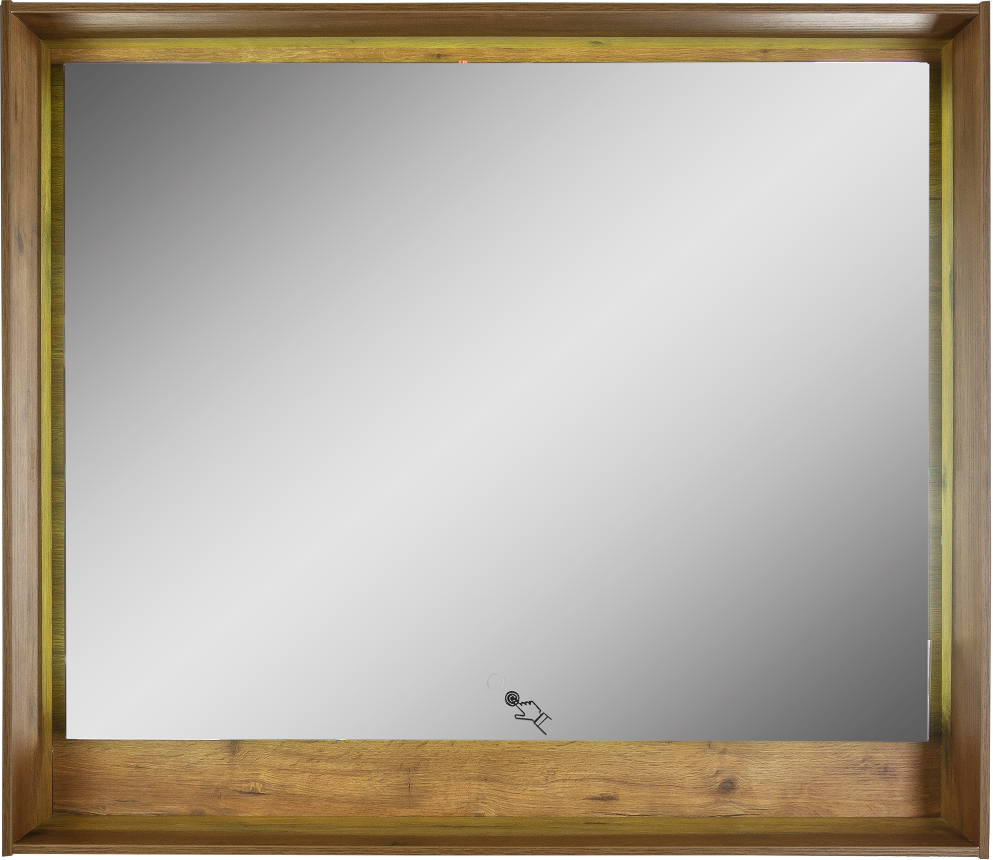 Изображение товара Зеркало для ванной Aquanet Мокка с подсветкой 96.5x83 см цвет дуб