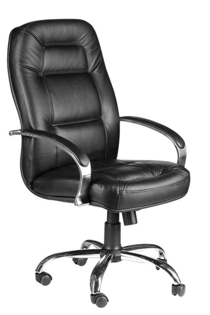Изображение товара Офисное кресло Евростиль Ника CH 70x113x70 см кожа цвет черный