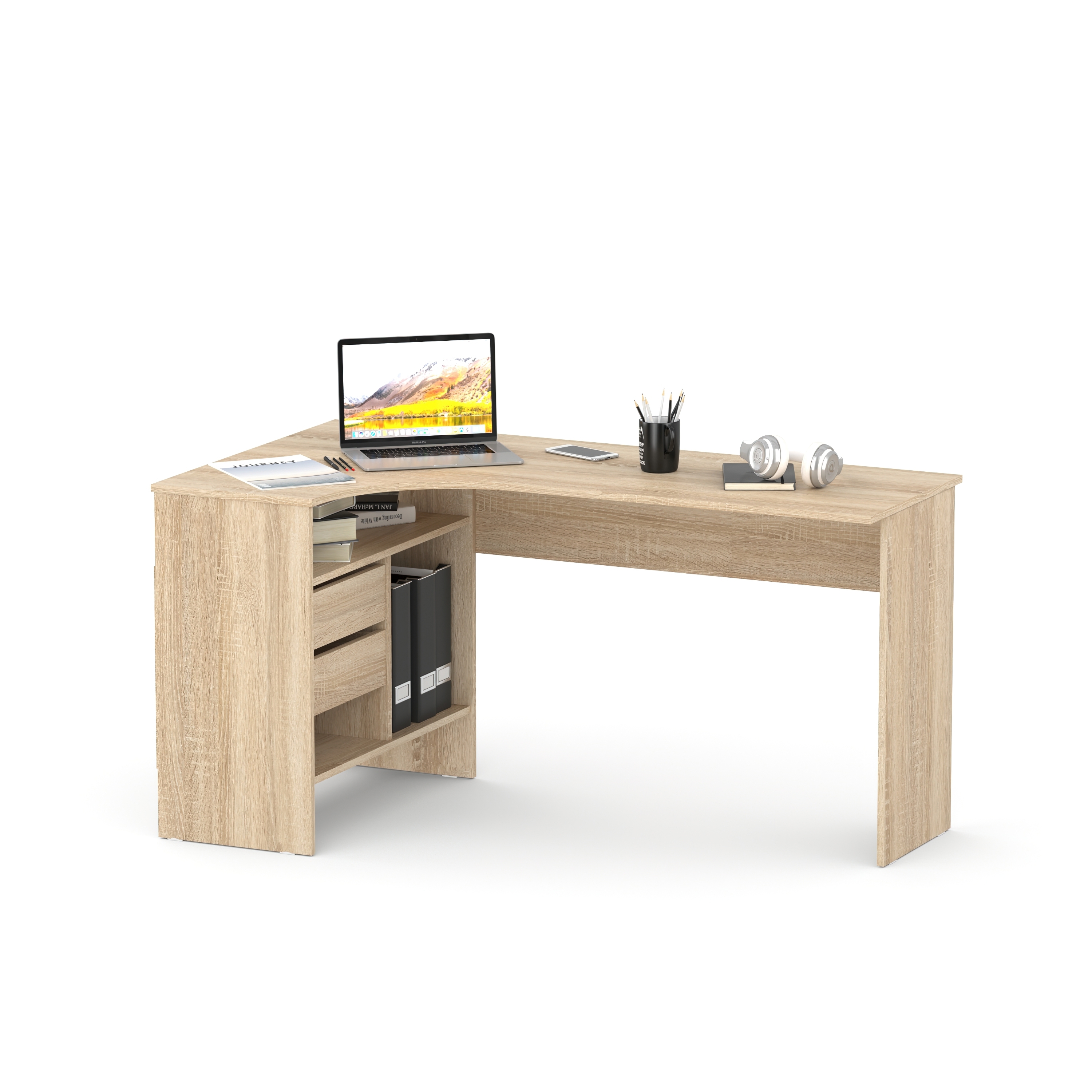 Изображение товара Офисный стол с полкой СПм-25 Дуб сонома 145x74x81 см ЛДСП Россия