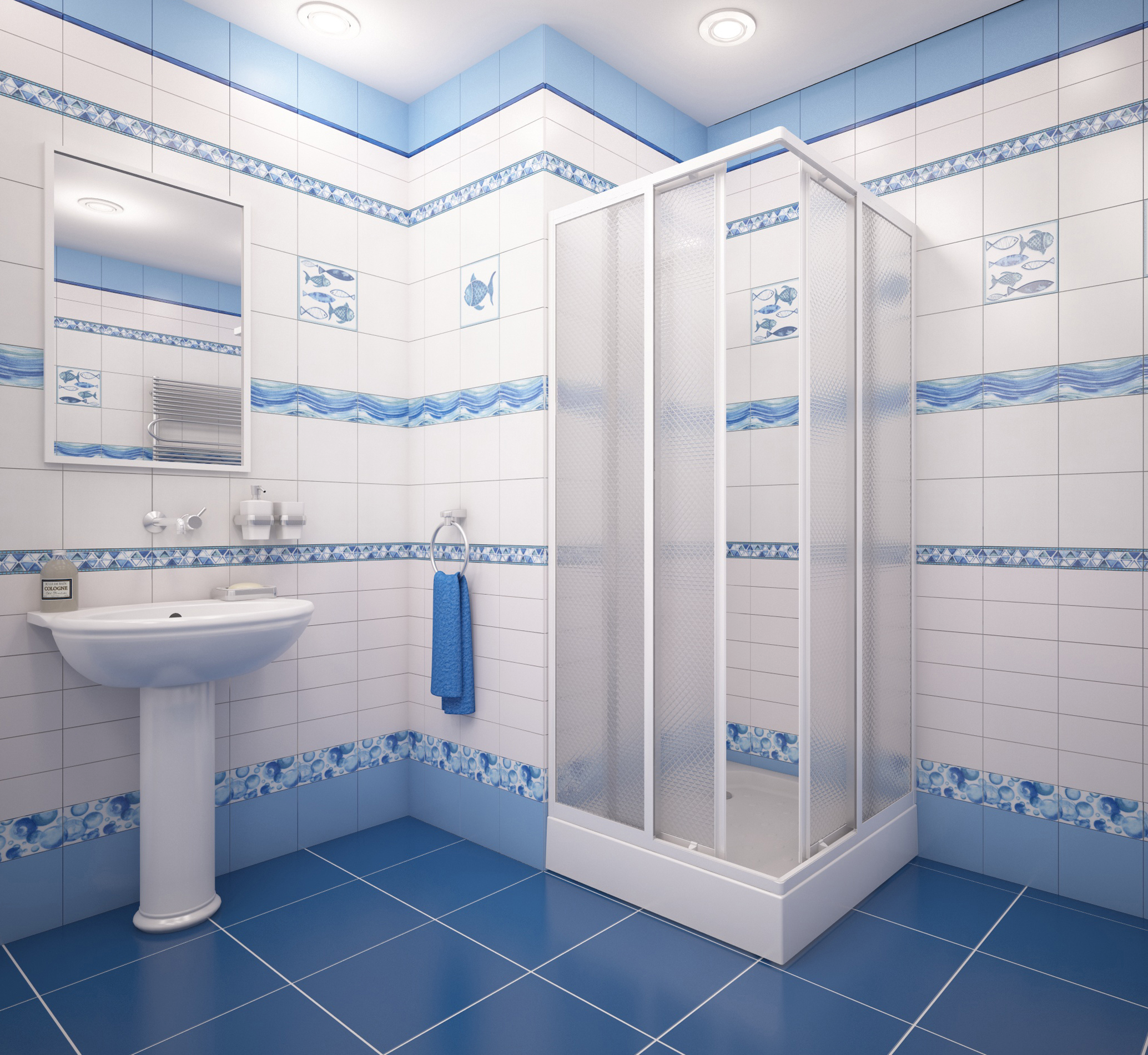 Изображение товара Душевой уголок Metakam квадратный 89x89 см белый раздвижной с поликарбонатом